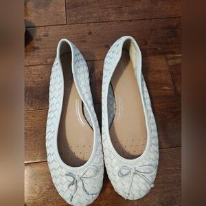 White Woven Ballet Flats